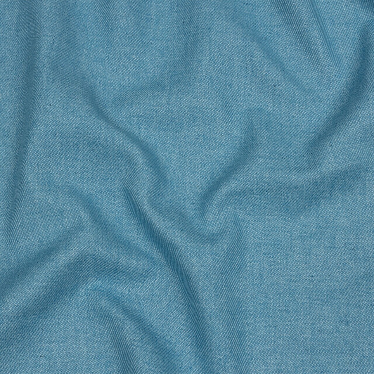 1 Yard Cool Blue Heathered Linen Cotton and Polyester Twill Fabric